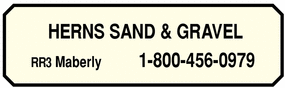 HERNS SAND & GRAVEL   1-800-456-0979